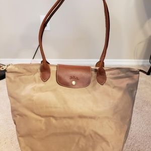 Longchamp Tan Le Pliage "Shopping" Bag
